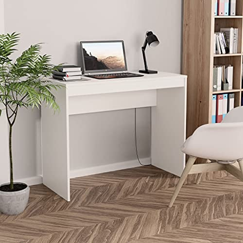 Générique Bureau Blanc 90x40x72 cm Bois d'ingénierie,Meubles,Meubles de Bureau,Bureaux,15.22 kg,Blanc,800378