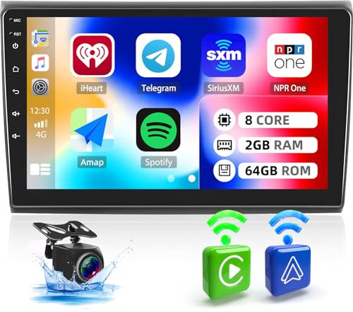 CAMECHO 8Core Android 13 Autoradio für FIAT Bravo 2008 2009-2013 mit Navi Carplay Android Auto,2G+64G丨9 Zoll Doppel Din Auto Radio Touch Display mit DSP RDS Bluetooth Mirror Link+Rückfahrkamera