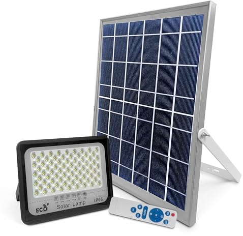 TIENDA EURASIA – Kit Solar | 1 Placa Solar + 1 Foco LED | Equipo Impermeable Nivel IP66 | Cable Carga 5M | Temperatura Color 6000K-6500K | Tension Maxima 500V (Placa Solar 10W LED 3W)