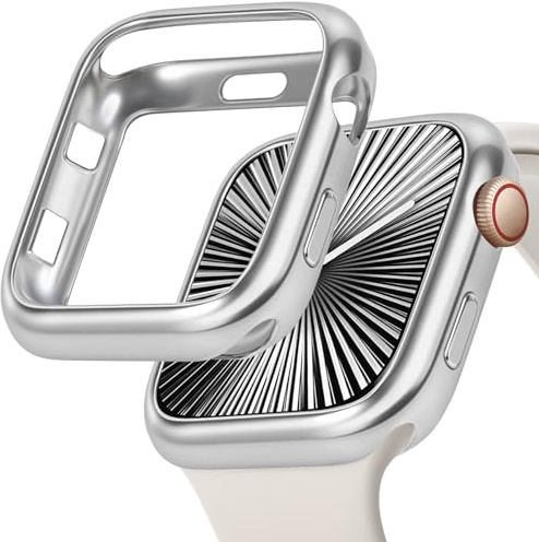 JR.DM Soft Flexible TPU Case Touchable Screen Lightweight Cover Anti-Scratch All-Around Protector Compatible for Apple Watch Series 3/2/1 38mm, Silver