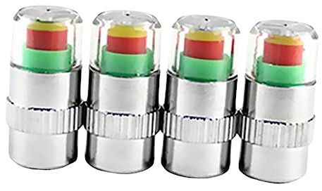 Gatuida 4pcs Car Tire Pressure Monitoring Sensor Indicator Dust Cap for Valve Pressure Sensor Warning Cap for Tyre