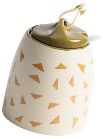 OKUMEYR bottiglie di condimento zuccheriera portazucchero agitatore di zucchero mini tortiere a forma di cuore barattolo di zucchero teglia a cuore bottiglie di sale in ceramica Yellow