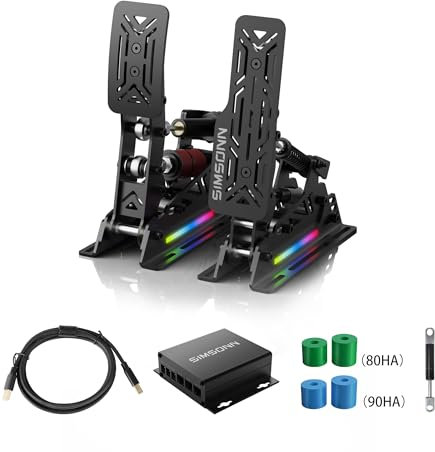 SIMSONN Neue PRO X Ultra-Pedale, Sim-Racing-Pedale, PC-Racing-Simulator-Pedale, HE-Hydraulikpedale Unterstützt VAM und VAM Pro Haptic Pedals Reactor (PRO X Ultra-P2-H2)