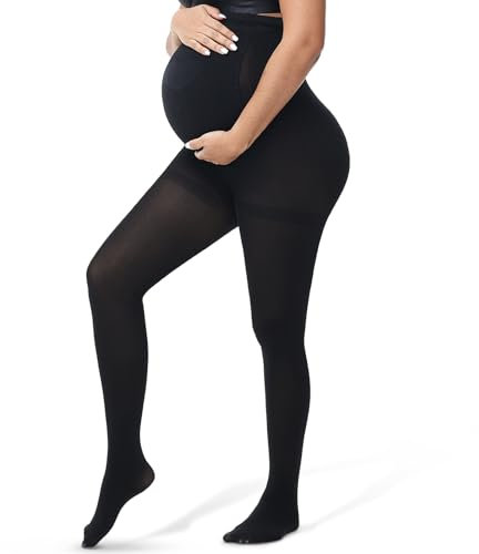 beister Strumpfhose Schwangerschaft, Umstandsstrumpfhose für Werdende Mütter Elastisches Band Mitschnalle, Bauchstütze Schwangerschaft Blickdichte Schwangerschaft Strumpfhosen