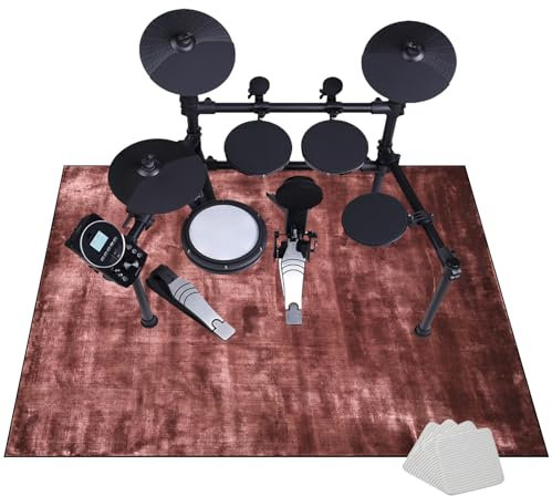 140 x 120 cm Drum Teppich Schlagzeug Teppich Schlagzeugteppich Schallschutz Teppich Schallschutzmatte Drum Rug Drum Matte Drumteppich Quadratische, rutschfeste Trommel Teppiche für Bass Drum Snare