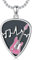 Shusukue 925 Silber Kette mit Gitarren Plektrum Halskette Abalone Anhänger Schmuck für Frauen Herren Rosa