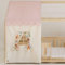 Moi Mili Betthimmel-Haus-Optik Hausbett-Vorhang Rosa 400 x 125 cm Betthimmel in Hausform mit Fenster für Kinderbett Bettdekoration Hausbetthimmel Hausbett Dekoration