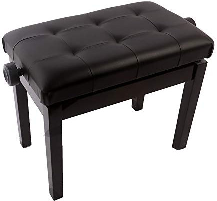 KOIAMVZW Klavierbank aus Leder, Klavierhocker, 1-Personen-Klavierbank aus Holz, verdickt, höhenverstellbar, gepolsterte Klavierbank, elektronischer Klavierhocker, schwarzer Klavierhocker