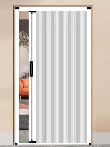 ZAQYCM Puerta corredera Plegable Puertas Interiores Tipo Acordeón Blancas, Puertas Corredizas Ocultas Tipo Acordeón para Divisor De Ambientes, Cocina Y Baño con Cerradura, Sin Taladros(120x203cm)