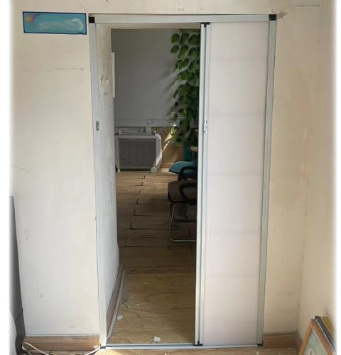 Puerta Corredera Plegable Puertas Plegables Interiores Blancas Tipo Acordeón, De 60, 70, 80, 90 Y 100 Cm De Ancho, Con Tiradores Para Lavadero, Dormitorio Y Cocina, Separador De Ambientes.(90x202cm/35