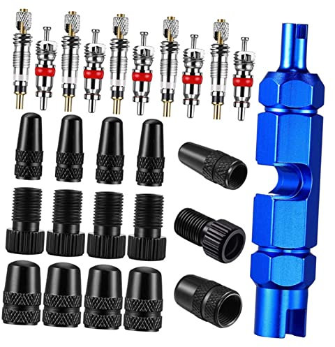 Toyvian 1 Pieza Tapa de neumático Centro Adaptador de válvula de Bicicleta cambiando Aire Eliminación Quitar Herramienta Cubierta del Tallo aleación de Aluminio Black