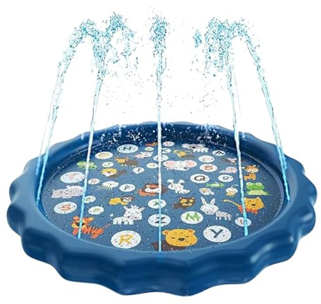 outdoors Splash Pad, Water Splash Play Mat Pad Summer Outdoor, Sprinkler & Splash Play Mat, Summer Garden Outdoor Pool Beach Play Sprinklers Spray Splash Water Toys for Activities Water Toys (B)