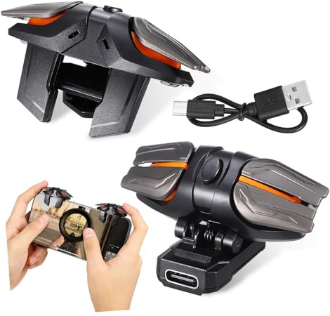 EXAOMBLE Trigger e Set con Cavo di Ricarica e Guanti per Gaming per Dispositivi Mobili di Gioco in Plastica Abs con Design Ergonomico Collegamento Stabile