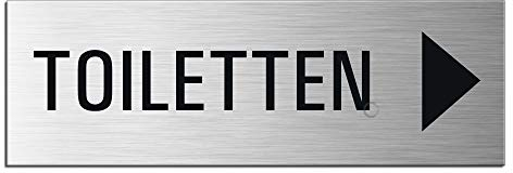 OFFORM DESIGN Schild Toiletten rechts Türschild 240 x 80 mm Türschild Aluminium selbstklebend Nr.26013-S
