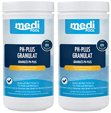 POWERHAUS24 mediPOOL ph-Heber, pH-Plus Granulat 2X 1 kg