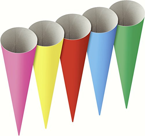 Heyda 204870071 Schultüten-Rohlinge (Höhe 70 cm, Durchmesser 19 cm, Karton, 380g/m²) sortiert