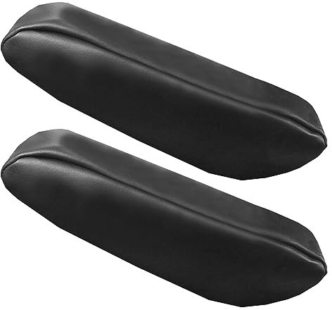 FH GROUP Lot de 2 Housses d'accoudoir en Simili Cuir Noir de qualité supérieure, Semi-universelles, Une Paire, Noir