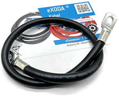 eXODA Câble de batterie 50cm câble d'alimentation en cuivre 35 mm² avec cosses à œillets M8