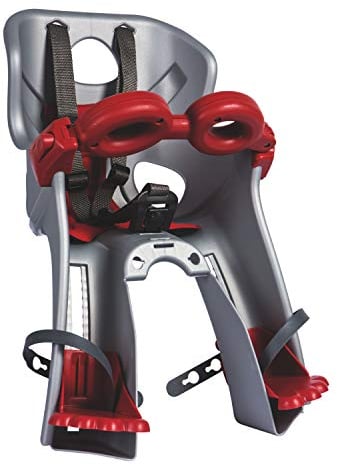 b bellelli Freccia - Seggiolino Bici Anteriore - Attacco B-Fix - Si Fissa al Telaio - dai 9 Mesi ai 3 Anni - Max 15 kg - Colore Silver