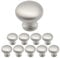 Probrico 10 Pieces Solid Cabinet Door Knob Dresser Handle Mushroom Wardrobe Pull Diameter 30mm Brushed Nickel