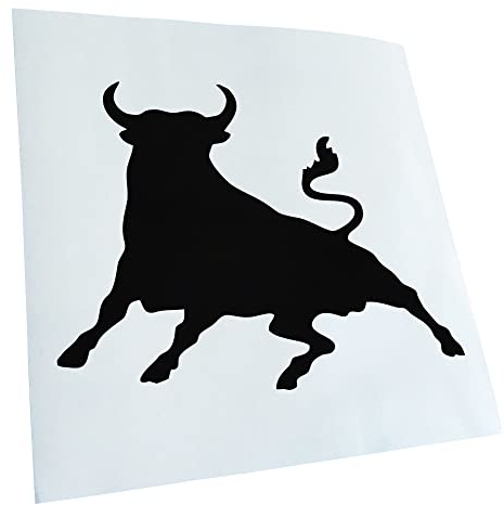 Kiwistar - Autoaufkleber - Schwarz - 13x10cm Stier Toro bull - Heckscheibe Auto Aufkleber wetterfest für Kfz LKW Mofa Truck - Sticker außen selbstklebend Tuning Zubehör für Fenster Fahrzeug Scheibe