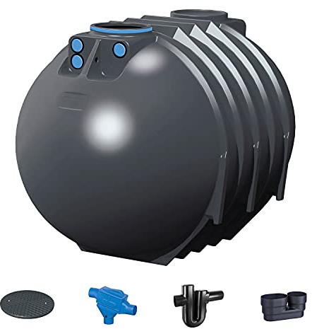 PREMIER TECH AQUA GmbH Zisterne 10000 Liter Profi Erdtank Blueline II mit Deckel, Filter, ber. Zulauf und Siphon - Kunststoff, Kunststoffzisterne, Komplettset