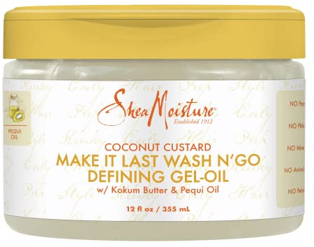 Shea Moisture Coconut Custard Make It Last Wash N Go Defining Gel Oil For Unisex 2.2 oz Gel