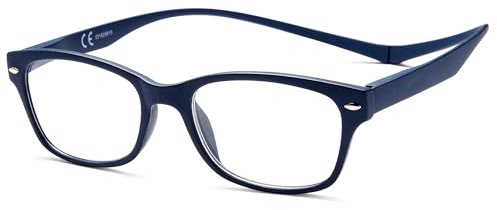 NEW VISION Magnet Lesebrille, Klassischer Stil NV3282 Mit Magnetverschluss Hinten, Lesehilfe für Damen Und Herren (Blau, 1)