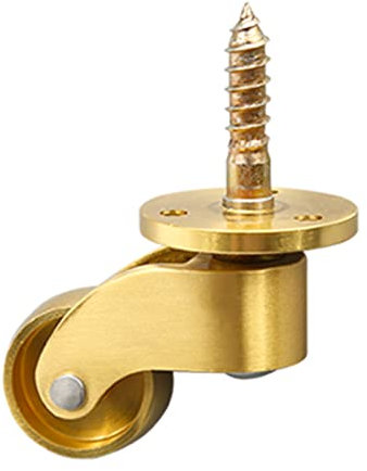YHBZ Retro Messingräder,Klavierrollen,Kupfer-Lenkrollenräder,Sofa-Möbelrollen (Einzelstück) Sicher für Hartholzboden-Teppichfliesen,1in Gewindeschaft,Copper