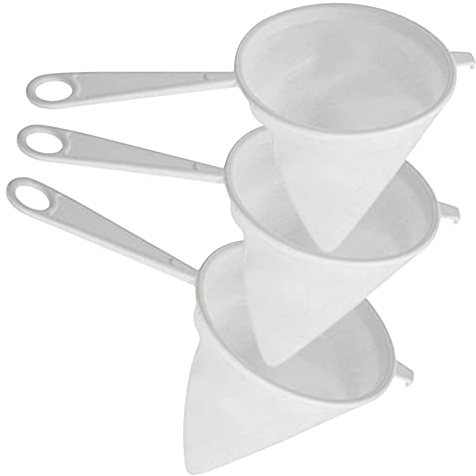 MGE - Pack 3 Colador Tela - Colador de Tela, Colador de Franela - Colador Cocina - Colador de Alimentos, Pasapurés Tela, Gasa de Queso, Colador de Kéfir, Tela de Queso, Color Blanco - 10 cm
