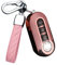 HIBEYO Custodia pieghevole per chiave auto, adatta per Fiat 500, Panda Punto Lancia Ypslon Delta Grande Bravo, custodia protettiva per telecomando a 3 tasti rosa