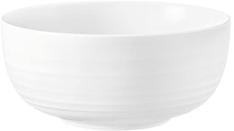 Seltmann Weiden Terra Müslischale, 15 cm, Runde Servierschale mit spiralförmigem Relief, Spülmaschinen- und mikrowellenfest, Porzellan, Weiß