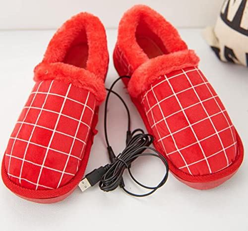 ZAKSEM Chaussons Chauffants USB Chauffe-Pieds Chaussures Chauffantes Électriques Chaussons Chauffants Électriques Chaussures Chauffantes Lavables pour l'hiver Intérieur