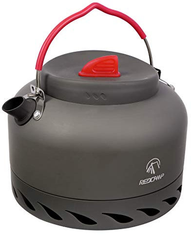 REDCAMP Camping Kettle, Compact Lightweight Aluminium Fast Heating Gas Teapot for Outdoor Cooking Backpacking Picnic Fishing 1.4L