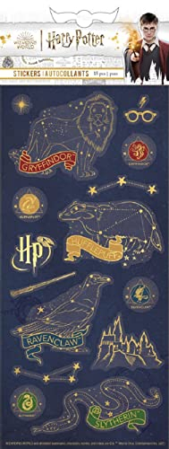 Paper House Productions Harry Potter Hogwarts-Haus-Sternbilder, glänzende Folie, Emaille-Effekt, Aufkleberbogen zum Basteln, Scrapbooking und Sammeln