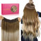 WENNALIFE Secret Hair Extensions Echthaar, 45cm 18 Inch 75g Ombré Walnuss Braun bis Ash Braun und Bleach Blonde Haarverlängerung Echthaar Unsichtbare Wire Hair Extensions