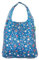 ECO CHIC Lightweight Foldable Reusable Shopping Bag Water Resistant Tote Bag (Floral Navy)