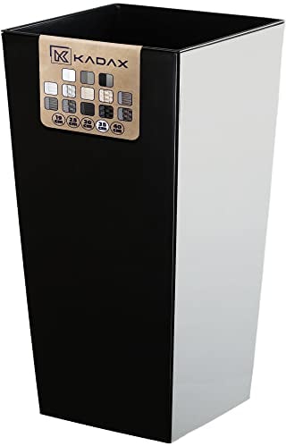 KADAX Pflanzkübel mit Innentopf, Höhe 68cm, Schwarz-glatt – Wetterfester Blumentopf für Innen & Außen, ideal für Garten, Balkon & Terrasse, zum Bepflanzen, Dekorieren und als stilvoller Übertopf