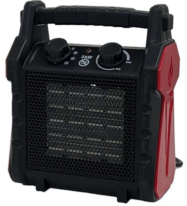 Powerful Commercial Industrial Electrical Fan 3KW Heater Workshop Garages Office (3KW (Black/Red))