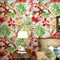 SAIMEYI Red Green Yellow Wallpaper 10 m x 0.53 m Roll Retro Style 3D Wallpaper for Bedroom Living Room Kitchen TV Background Hotel Children's Room Pure Paper Wallpaper Flower Wallpaper