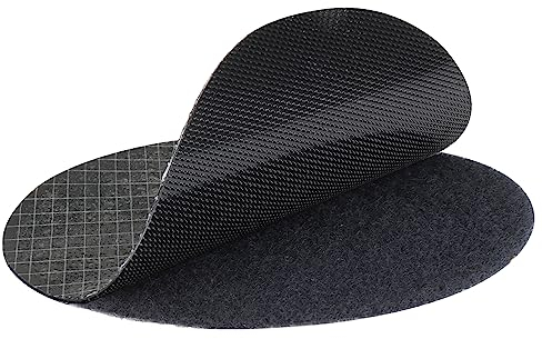 KLEBESHOP24 cintas adhesivas redondas de gancho y bucle extragrandes/negro, Ø 80 mm, 2 juegos