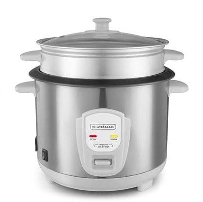 Cuiseur à Riz 1.8l Avec Cuve Métal Et Panier Vapeur Japan X Kitchencook Gris