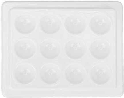 Palettes de Couleurs, palettes de Couleurs en céramique, 12 puits, Palette de Couleurs en Porcelaine, étanche à la poussière, Palette de Couleurs Blanche Aquarelle pour la Peinture d'art d'ongle