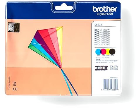 Brother LC223 Original Tintenpatronen 4 Farben Set schwarz Cyan Magenta gelb MFC-J480, J680, J880, 4420, 4620, 4625, MFC-J5320, 5620, 5625, 5720, DCP-J-562, DCP-J-4120