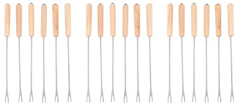 Censous 54 x Horquillas de acero inoxidable para fondue de queso con de madera, pinchos de malvavisco, varillas para asar, 9,5 pulgadas