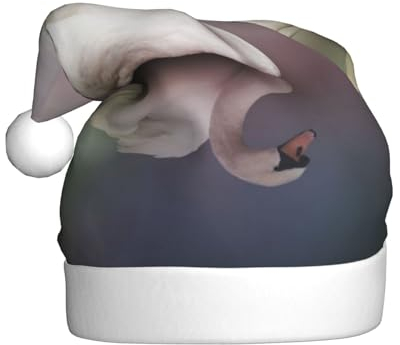 Jmorco Weißer Schwan Weihnachtsmann Hut Weihnachtsmütze Für Erwachsene Xmas Hut Für Heiligabend Geschenke Neujahr Festliche Urlaub Party Supplies