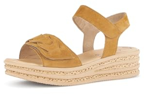 Gabor Damen Plateausandalen, Frauen Sandalen,Freizeitschuhe,offene Schuhe,Strandschuhe,Plateausandaletten,Dicke Sohle,Cognac,44 EU / 9.5 UK