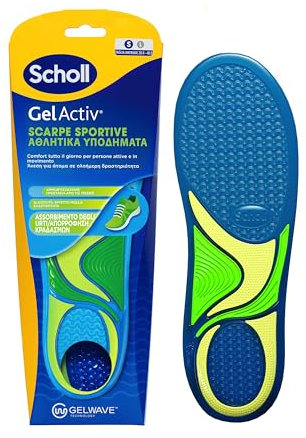 Scholl Solette GelActiv Scarpe Sportive, Solette con Tecnologia GelWave Ammortizzante, Comfort Tutto il Giorno per Persone Attive e in Movimento, Taglia 35.5-40.5, Ritagliabili