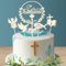 Tortendeko Kommunion Holz, Wentsent 5 Stück Cake Topper Kommunion Fische Engel Taube Kreuz Kuchen Deko Torte Tortenstecker Set für Erstkommunion Kuchendeko Junge Mädchen