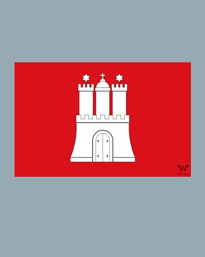 WHATABUS Hamburg Flagge Aufkleber - Länderflagge als Sticker 8,5 x 5,5 cm WF221